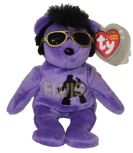 Ty Beanie Baby - YOUR TEDDY Elvis Purple Presley Bear MWMTs (NO MUSIC) Plush Toy - Picture 1 of 8