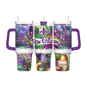 Maßgefertigter 40 Unzen Edelstahl Becher ~ Karneval ~ New Orleans ~ Louisanna ~ Geschenk - Bild 1 von 1