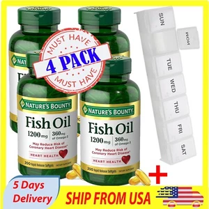 Nature's Bounty Fish Oil, Supports Heart Health, 1200 Mg, 360 Mg Omega-3, 200 Ct - Picture 1 of 4