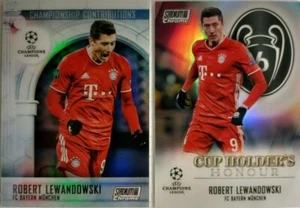 2020-21 Topps Stadium Club Chrome UCL Robert Lewandowski Card lot of 2 - Picture 1 of 2