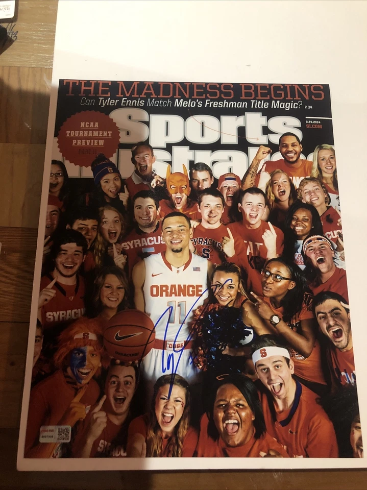 ФОТОГРАФИЯ СИРАКУЗСКОГО АПЕЛЬСИНА ТАЙЛЕРА ЭННИСА С АВТОГРАФОМ 11x14 TRISTAR СЕРТИФИКАТ ПОДЛИННОСТИ SI - Изображение 1 из 4