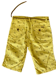 $48 Zara Boys Collection cotton linen blend Slim Yellow Palms short size 6 NEW - Picture 1 of 12