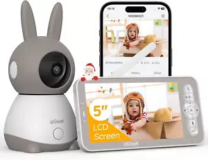 Babyphone mit Kamera 2K 3MP 5 Zoll WLAN Video Babyfone PTZ 360° Nachtsicht Autom - Bild 1 von 10