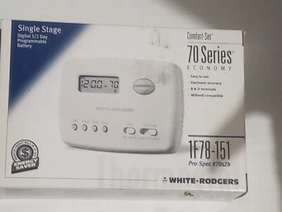WHITE RODGERS 1F72-151 2-HEAT/1-COOL PROGRAMMABLE HEAT PUMP THERMOSTAT 24V - Image 1 of 4