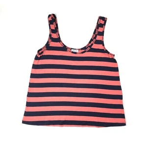 Splendid Scoop Neck Casual Tank Top Red Navy Striped Stretch Women's sz S New - Imagen 1 de 8