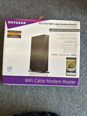 NETGEAR AC1750 Wifi Cable Modem Router Xfinity Dual Band Gigabit C6300*Open Box* - Image 1 of 4
