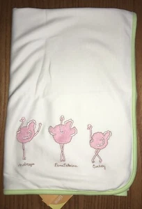 Vintage 2004 NWT Gymboree Tip Toe Ostrich 100% Cotton Reversible Blanket - Picture 1 of 5