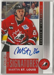 2013-14 O-Pee-Chee Team Canada Signatures #TCMS Martin St. Louis