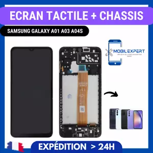 ECRAN LCD/ORIGINAL + VITRE TACTILE SUR CHASSIS SAMSUNG GALAXY A01 A03 A04S CORE - Imagen 1 de 1