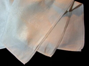 Vintage Dinner Napkins #13 Lot of 3, White Floral Tapestry, Very Elegant 20"x20" - Picture 1 of 5