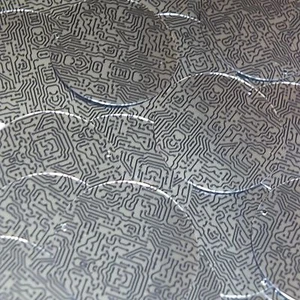 Sequin Round 1.5" Black Silver Circuit Board Tech Print Metallic - Picture 1 of 1