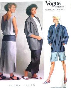 Vogue 1522 vintage pattern 80s Perry Ellis size 10 jacket dress top pants shorts - Picture 1 of 2