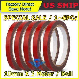 1-6X Auto Tape Acrylic Foam Double Sided Mounting Adhesive 3m x 10mm Truck Car - Picture 1 of 30