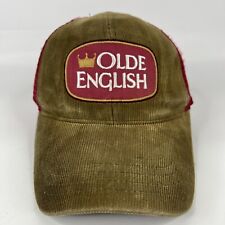 Old English Beer Hat Cap Mens Snapback Brown Corduroy Mesh Miller