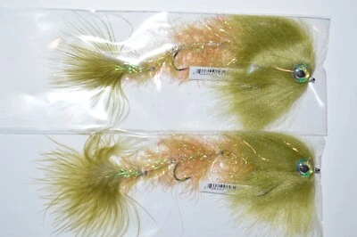 Rainy's Mason's Kingpin 2 señuelos moscas pesca con mosca talla 02 cebo patrón oliva Foto 1 de 3