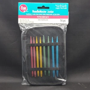 BOYE 16 Pc Needle Master Junior Knitting Set w/Case US 7 8 9 10 Cables Key Grip - Picture 1 of 4