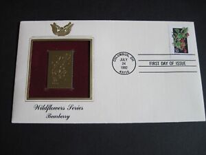 Wildflowers Series Bearberry July 24 1992 First Day Issue Cover Gold Columbus OH