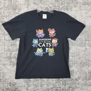 Dungeons And Cats T-Shirt Youth Small  Black Tabletop Gaming Geek Roleplay - Picture 1 of 7
