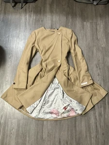 Ted Baker Women's Cashmere Blend Wool Trench Coat Grey, Size 3 (UK 12) - Picture 1 of 6