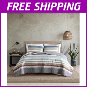 Cozy Cotton Reversible Bedding - Salmon Ladder Multi - Picture 1 of 11