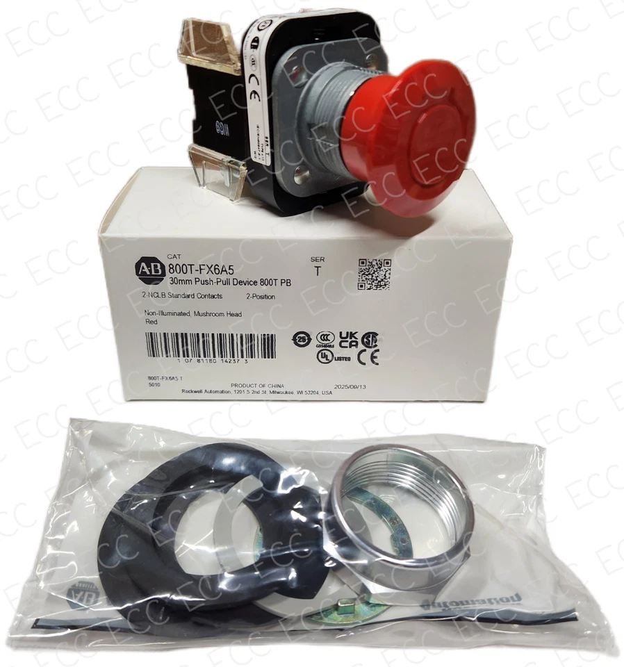 New Allen-Bradley 800T-FX6A5 * Push-Pull Device, Red, Non-Illuminated - Image 1 of 1