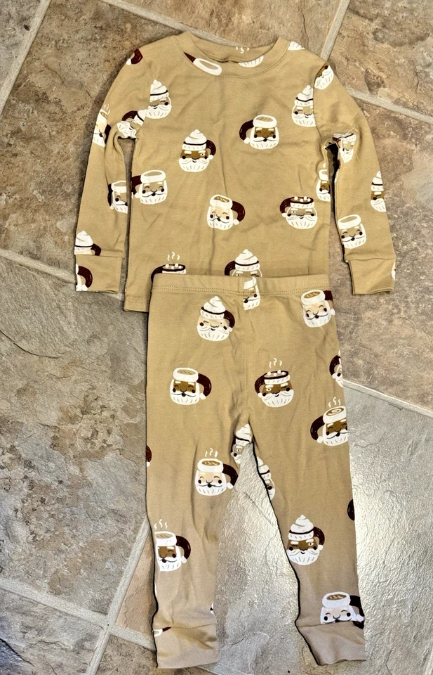 Little Co.  2 piece Kids Christmas Outfit Size 6 - santa face mugs - Image 1 of 1