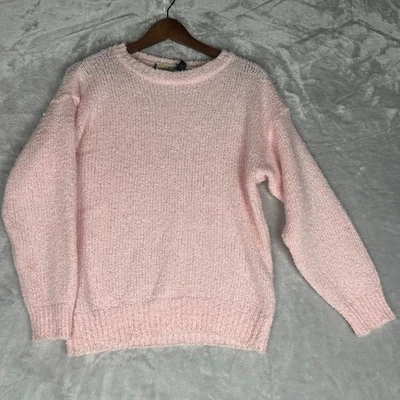 Vintage 80's Diane Von Furstenberg Pink Knit Sweater Pullover Women's Large - Image 1 of 4