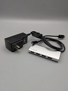 Belkin F4U073 4-Port SuperSpeed USB 3.0 Hub + Cables - Picture 1 of 11