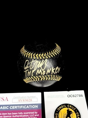 Oneil Cruz Signed Black Rawlings Major League Baseball “The Monkey” USA SM JSA - Image 1 of 2