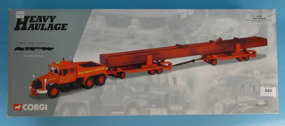 Corgi Heavy Haulage 1:50 18004 Scammell Contractor Dyson Crane Siddle C Cook - Image 1 of 4