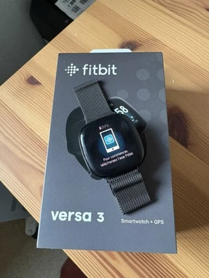 Fitbit Versa 3 Smart Watch Black Fitness Tracker Sleep Health And Heart Rate - image 1 of 4