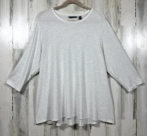 H by Halston Essentials Women 2X Heather Gray 3/4 Sleeve Soft Casual Top - Picture 1 of 16