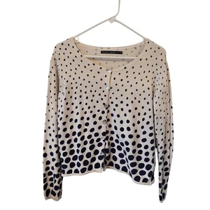 Gudrun Sjoden Damen Cardigan Pullover gepunktet Größe M creme schwarz - Bild 1 von 4