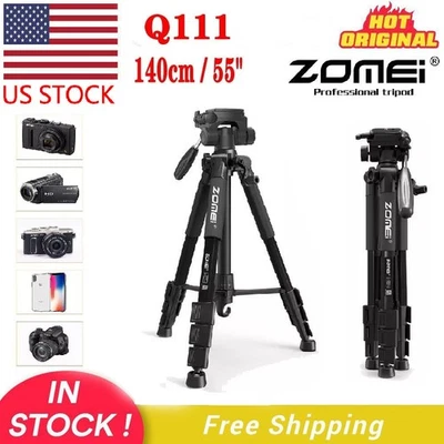US Zomei Q111 55" Portable Travel Tripod With Pan Head Holder for DSLR Camera - Image 1 of 4