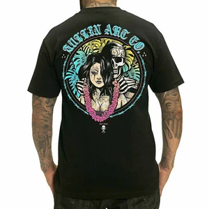Sullen Pin Up Punk Street Life Bike Gothic Americana Tattoo Art Mens Tee LEI LOW - Picture 1 of 5