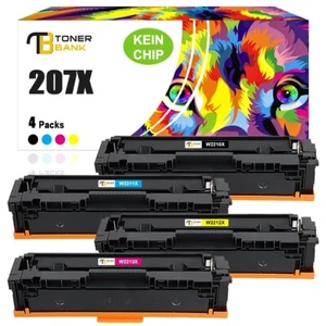 Kein Chip 4x Toner für HP 207X W2210X-13X LaserJet MFP M255 dw nw M282nw M283fdw - Photo 1/10