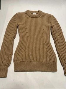 Patou Damen Rippstrick taillierter Pullover Kaschmir Wolle Größe Small schlankmachend warm neu mit Etikett - Bild 1 von 15