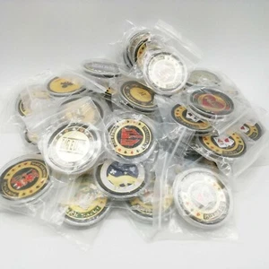 10pcs Metal Casino Coin Random Casino Poker Chip Coin Card Guard Protector - Picture 1 of 2