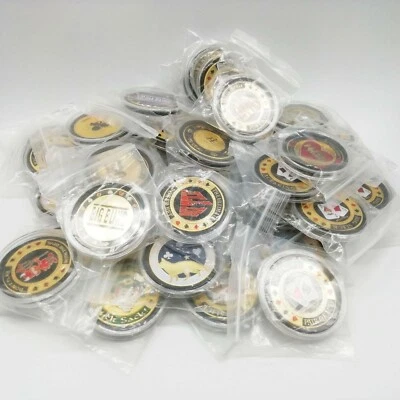 10pcs Metal Casino Coin Random Casino Poker Chip Coin Card Guard Protector - Image 1 of 2
