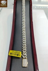 Diamond Bracelet For Men/Ladies Real Solid 10k Gold Miami cuban with Real Gold  - Picture 1 of 6