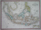 1848 RARE ORIGINAL MAP PHILIPPINES MALAYSIA MELAKA SINGAPORE THAILAND INDONESIA