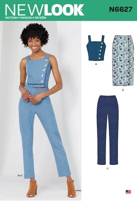 NEW LOOK 6627 MISSES' TOP SKIRT & PANTS sewing pattern - Sizes 6 - 18 - Image 1 of 4