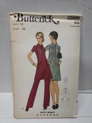 Butterick Sewing Pattern #5999 Size 14 Womens One Piece Dress & Pants -Uncut FF- - Image 1 of 4