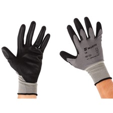 Würth Economy Gr. 9 Montagehandschuhe mit PU-Beschichtung - Schwarz/Grau, 12 Stück (0899400619)
