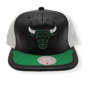 Mitchell & Ness Chicago Bulls Day One White/Green Adjustable Snapback Hat Cap - Picture 1 of 6