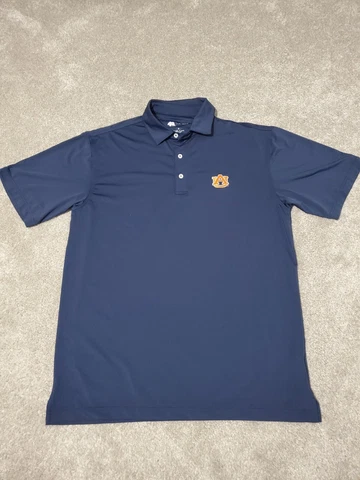 Auburn University Polo Shirt Mens Medium Navy Blue Tigers Onward Reserve Stretch Cover