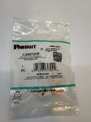 GENIUNE Panduit CJ688TGOR Cat6 Mini-Com Jack Module, Orange ~STSI - Image 1 of 3