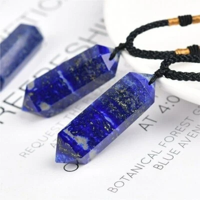 Collar Colgante Punto Hexagonal Lapislázuli Sanación Ansiedad Alivio Mujeres Hombres Foto 1 de 3