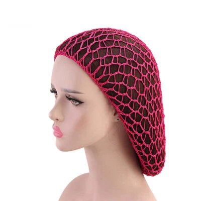 Mujeres Damas Suave Rayón Crochet Red Banda Ancha Malla Cabello Red Tejido Sombrero` Foto 1 de 4