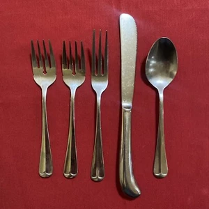 5 Pcs International Silver Gran Royale Flatware Set Stainless Steel Spoon Fork - Picture 1 of 5
